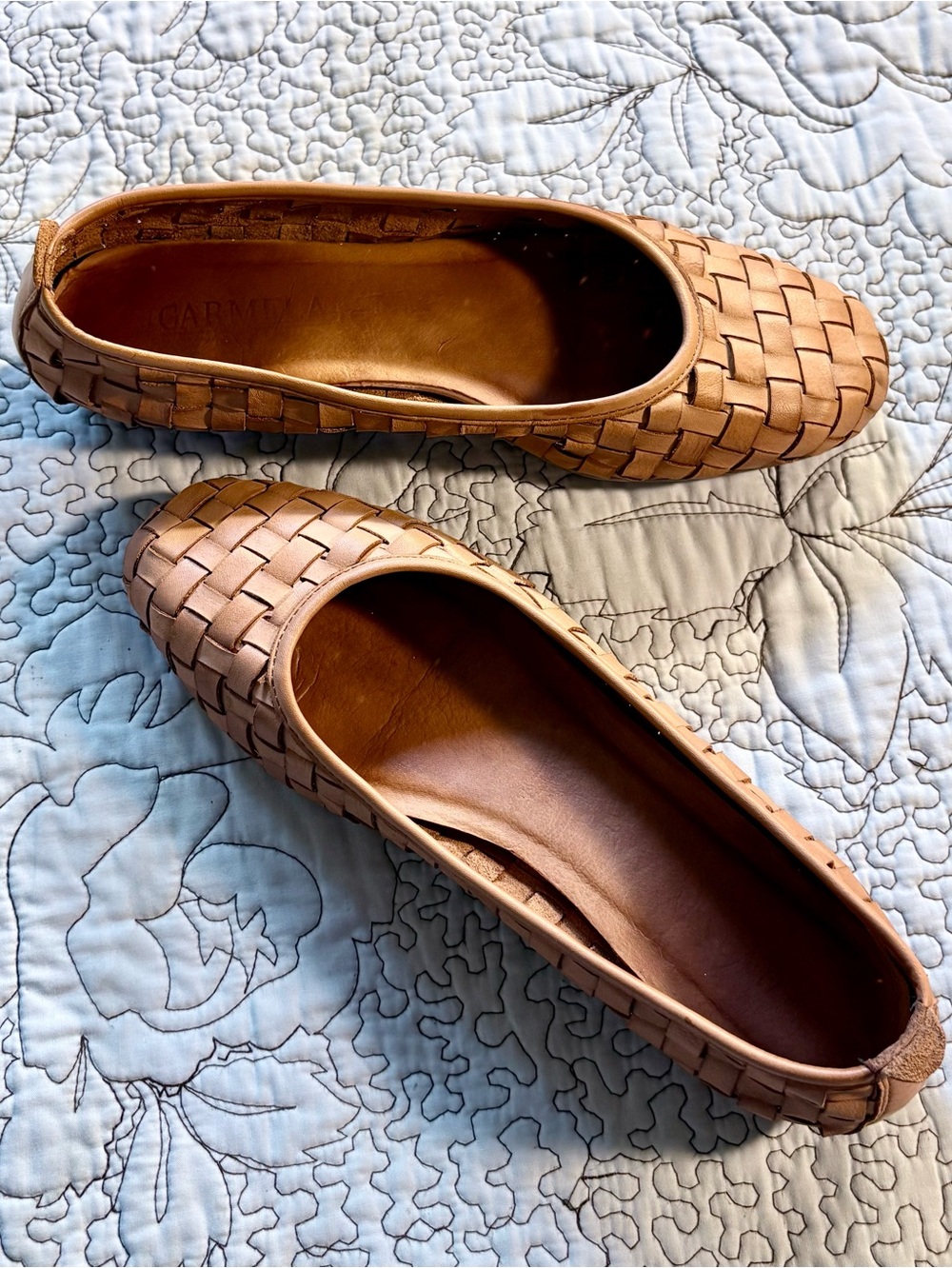 ☀️Carmela Woven Leather Ballet Flats Tan Brown EU 41 US 10🧡
